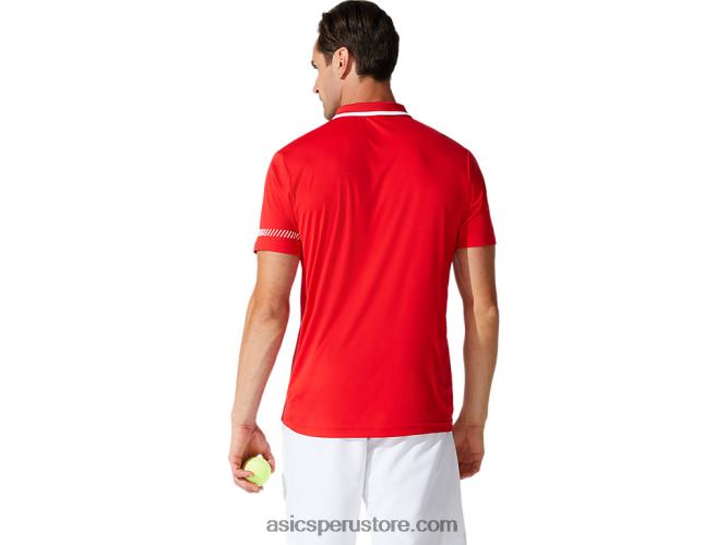 RPVB1775 rojo clásico Asics polo de hombre