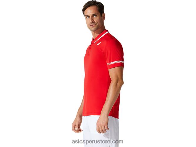 RPVB1775 rojo clásico Asics polo de hombre