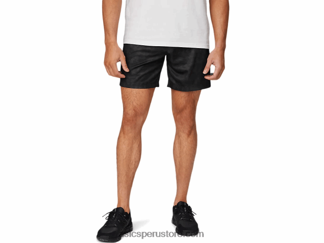 RPVB1779 rendimiento negro Asics pantalón corto de entrenamiento tejido de 7 pulgadas para hombre