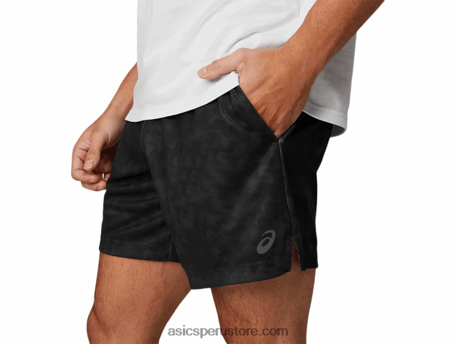 RPVB1779 rendimiento negro Asics pantalón corto de entrenamiento tejido de 7 pulgadas para hombre
