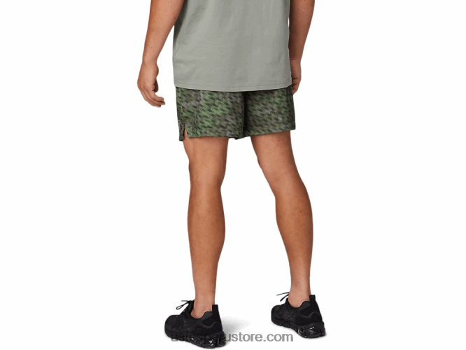 RPVB1784 liquen verde Asics pantalón corto de entrenamiento tejido de 7 pulgadas para hombre