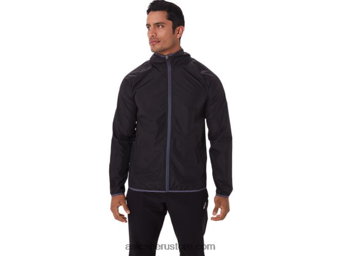 RPVB1793 rendimiento negro Asics chaqueta plegable para hombre