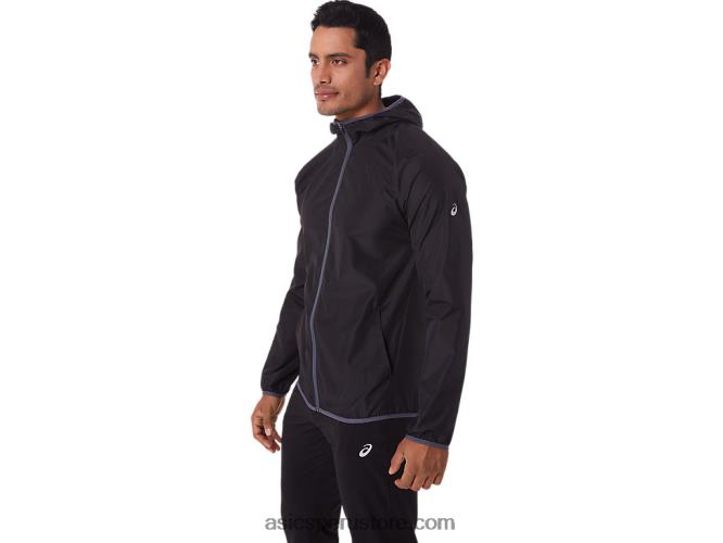 RPVB1793 rendimiento negro Asics chaqueta plegable para hombre