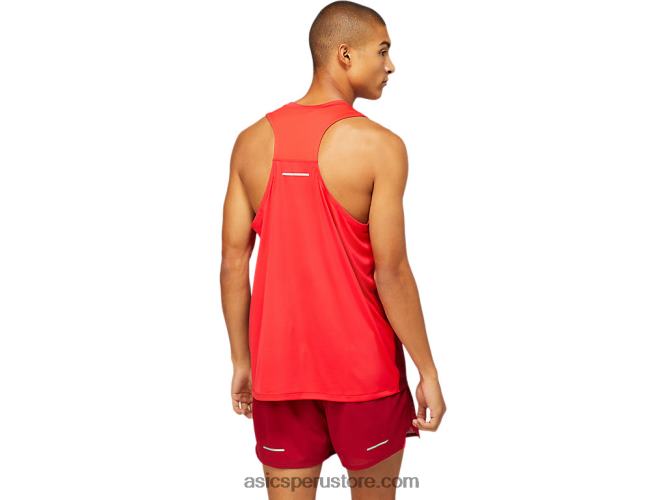RPVB1798 rojo eléctrico/burdeos Asics camiseta kasane para hombre