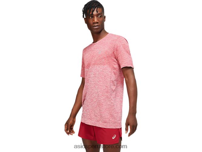 RPVB1806 borgoña Asics manga corta sin costuras carrera masculina