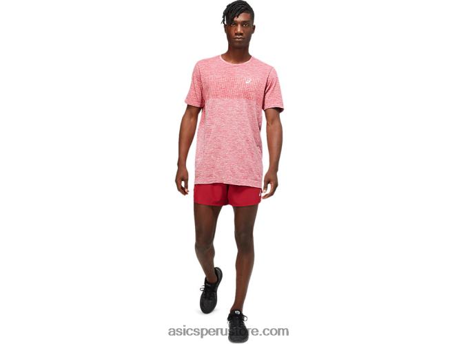 RPVB1806 borgoña Asics manga corta sin costuras carrera masculina