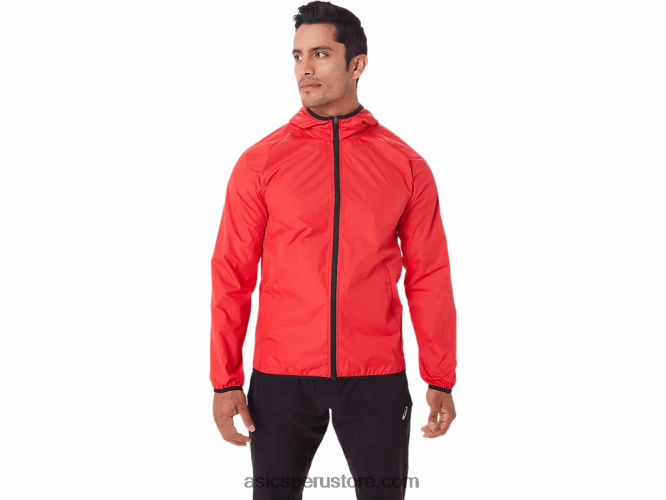 RPVB1822 rojo eléctrico/negro Asics chaqueta plegable para hombre
