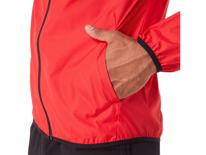 RPVB1822 rojo eléctrico/negro Asics chaqueta plegable para hombre