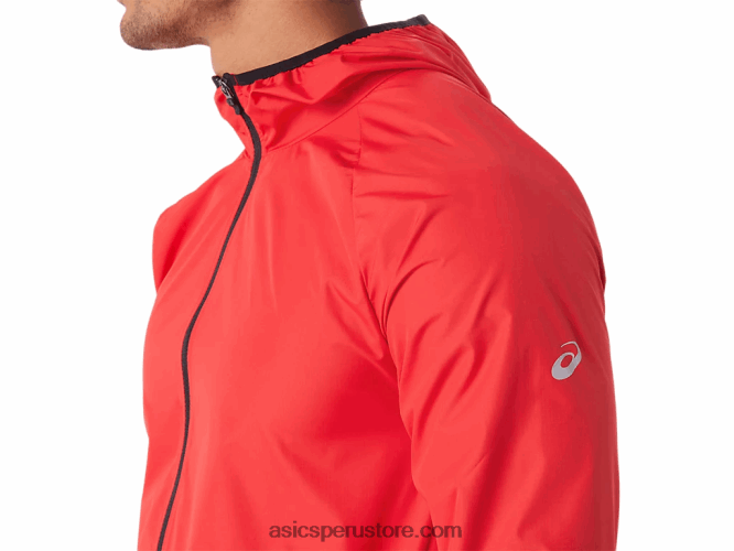 RPVB1822 rojo eléctrico/negro Asics chaqueta plegable para hombre