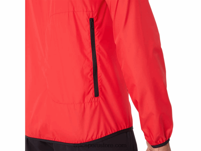 RPVB1822 rojo eléctrico/negro Asics chaqueta plegable para hombre