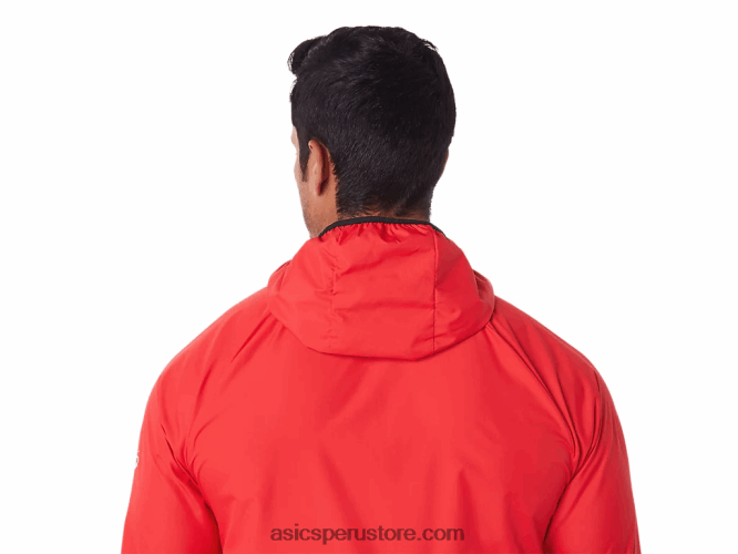 RPVB1822 rojo eléctrico/negro Asics chaqueta plegable para hombre