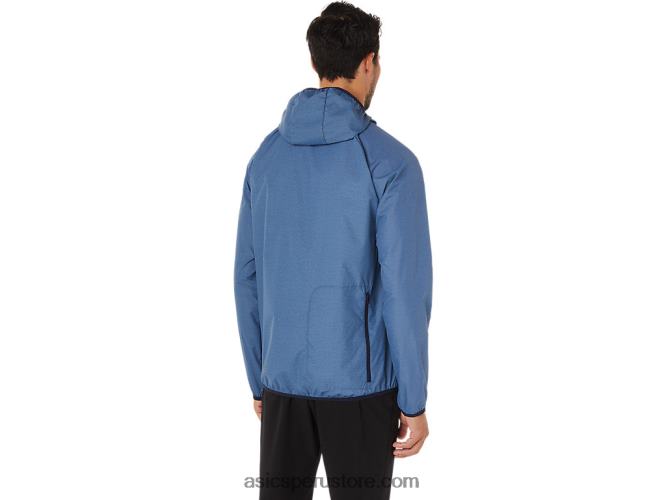 RPVB1829 azul tormenta jaspeado/peacoat Asics chaqueta plegable para hombre
