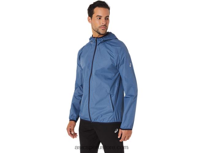 RPVB1829 azul tormenta jaspeado/peacoat Asics chaqueta plegable para hombre