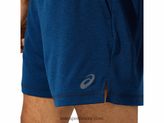 RPVB1891 brezo azul francés Asics pantalón corto de entrenamiento tejido de 7 pulgadas para hombre