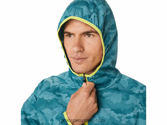 RPVB1893 estampado de pino brumoso / yuzu agrio Asics chaqueta plegable para hombre