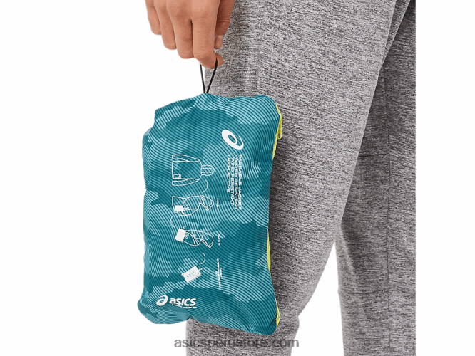 RPVB1893 estampado de pino brumoso / yuzu agrio Asics chaqueta plegable para hombre