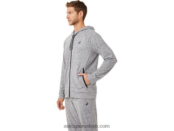 RPVB1907 portador gris jaspeado Asics sudadera con cremallera completa de tecnología para hombre