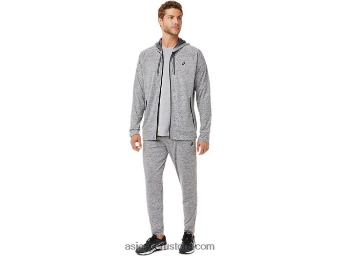 RPVB1907 portador gris jaspeado Asics sudadera con cremallera completa de tecnología para hombre
