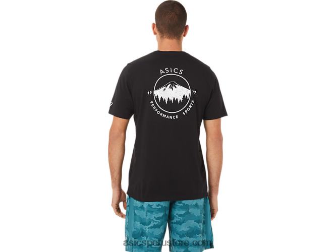 RPVB1910 rendimiento negro Asics camiseta de montaña de 1977