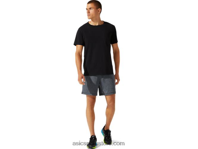 RPVB1964 rendimiento negro Asics top de manga corta con bolsillo de parche para hombre