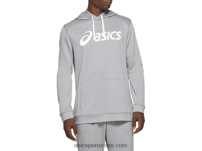 RPVB1971 yeso jaspeado/blanco Asics sudadera con capucha de rizo francés para hombre