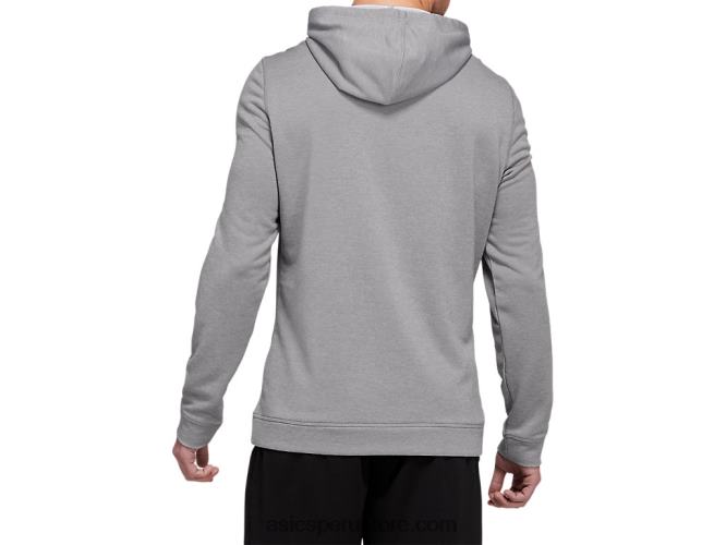 RPVB1971 yeso jaspeado/blanco Asics sudadera con capucha de rizo francés para hombre
