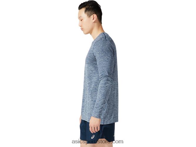 RPVB1976 azul francés Asics manga larga sin costuras carrera masculina