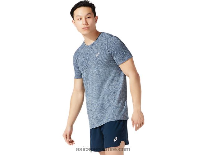 RPVB1980 azul francés Asics manga corta sin costuras carrera masculina