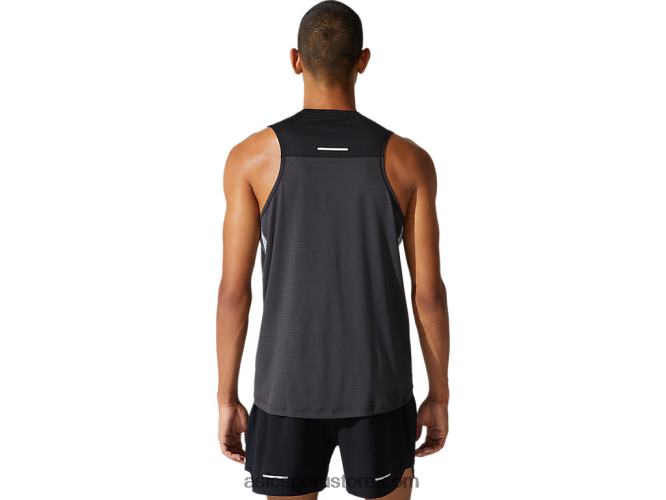 RPVB1982 gris grafito/negro rendimiento Asics camiseta de carrera masculina