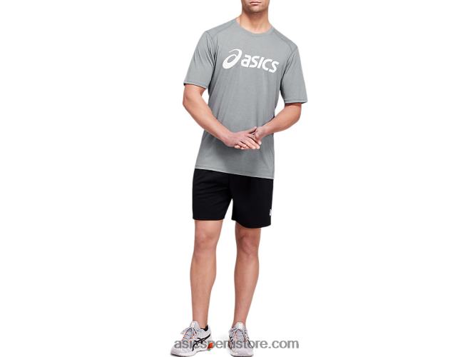 RPVB1987 yeso jaspeado/blanco Asics camiseta de entrenamiento de manga corta triblend para hombre