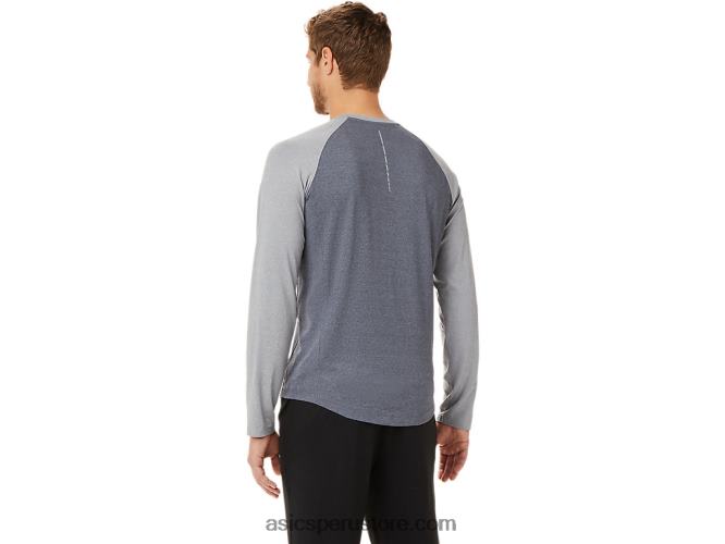 RPVB2025 gris portador/brezo de yeso Asics henley de manga larga perforada para hombre