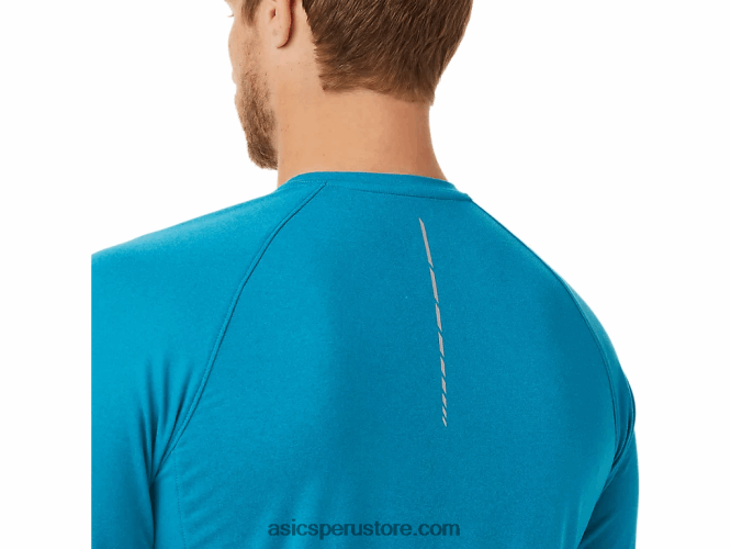 RPVB2026 brezo azul turquesa Asics henley de manga larga perforada para hombre