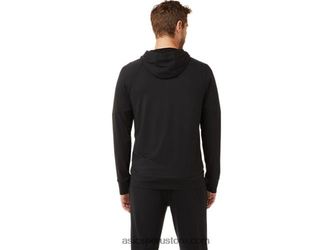 RPVB2029 rendimiento negro Asics sudadera con cremallera completa de tecnología para hombre