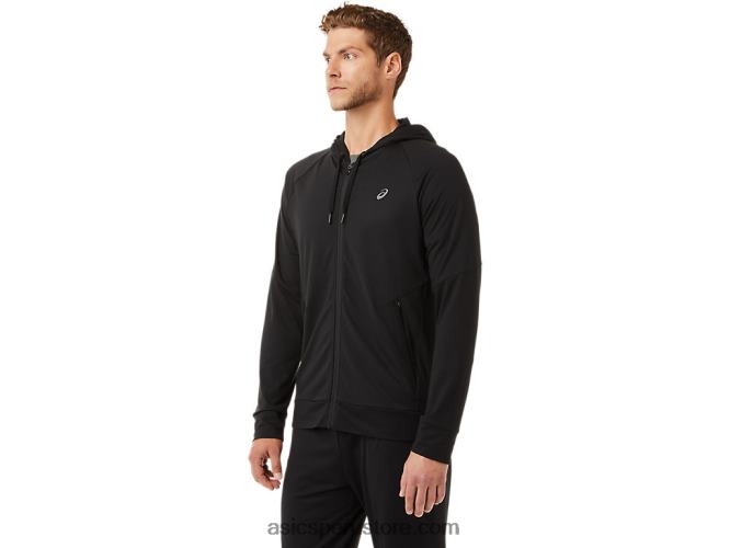 RPVB2029 rendimiento negro Asics sudadera con cremallera completa de tecnología para hombre