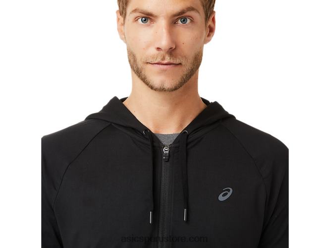 RPVB2029 rendimiento negro Asics sudadera con cremallera completa de tecnología para hombre