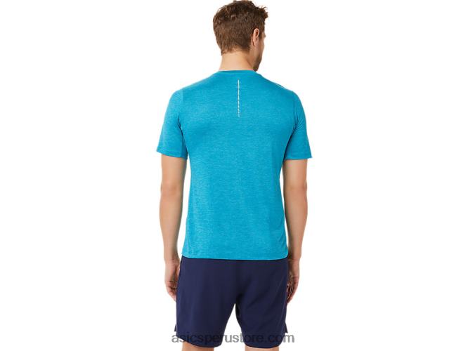 RPVB2037 azul turquesa Asics top de rendimiento de manga corta para hombre