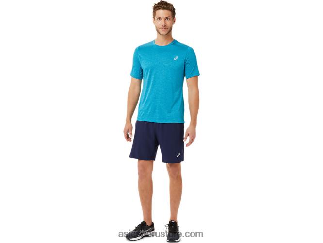 RPVB2037 azul turquesa Asics top de rendimiento de manga corta para hombre