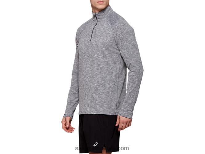 RPVB2058 brezo gris oscuro Asics top dorai con cremallera de un cuarto para hombre