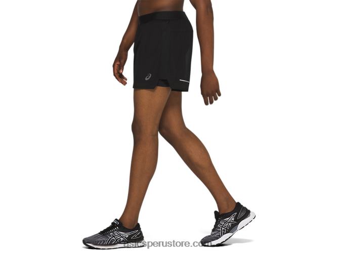 RPVB2085 rendimiento negro Asics hombres ventilar 2-n-1 5in corto