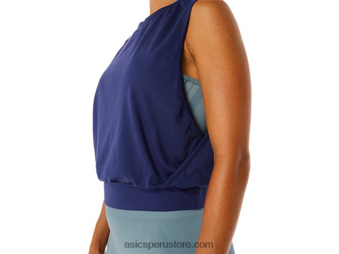 RPVB2145 azul índigo Asics top sin mangas mujer nagino flex