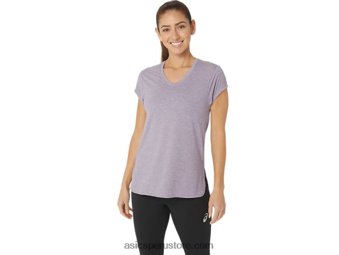 RPVB2150 brezo de cuarzo violeta Asics top de mujer con cuello en v jaspeado