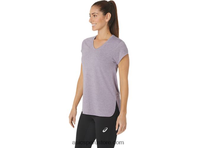 RPVB2150 brezo de cuarzo violeta Asics top de mujer con cuello en v jaspeado