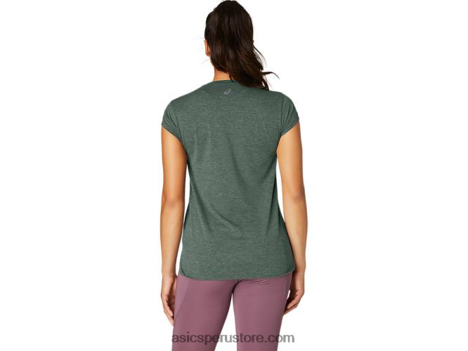 RPVB2159 hiedra brezo Asics top de mujer con cuello en v jaspeado