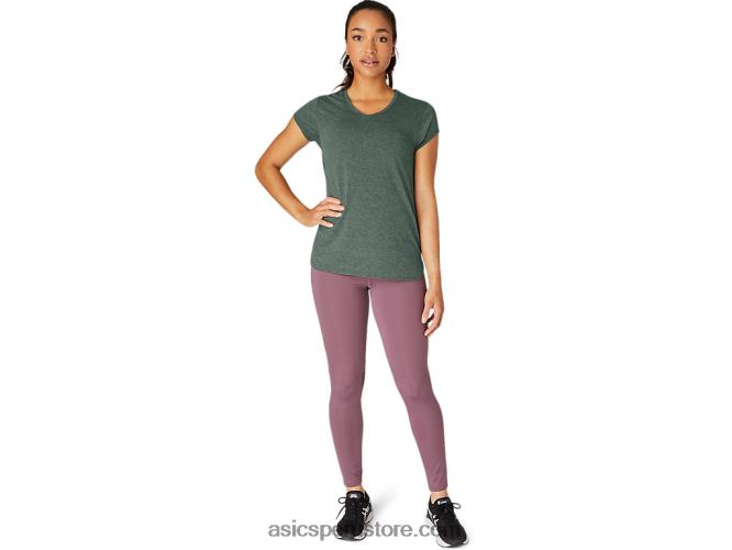 RPVB2159 hiedra brezo Asics top de mujer con cuello en v jaspeado