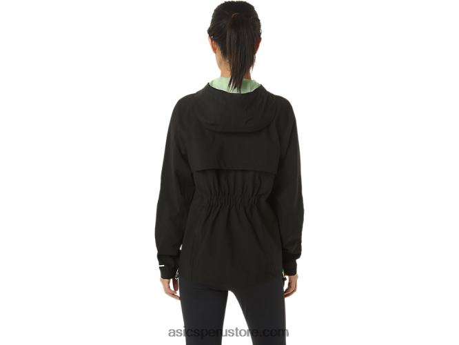 RPVB2168 rendimiento negro/verde susurro Asics chaqueta impermeable mujer