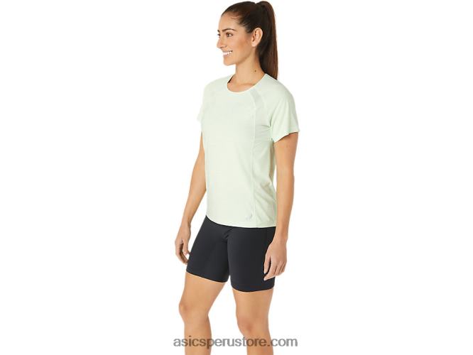 RPVB2173 susurro verde Asics top c110 de manga corta pr lyte para mujer