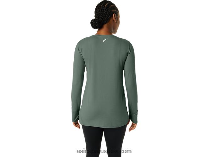 RPVB2176 hiedra brezo Asics top jaspeado de manga larga para mujer