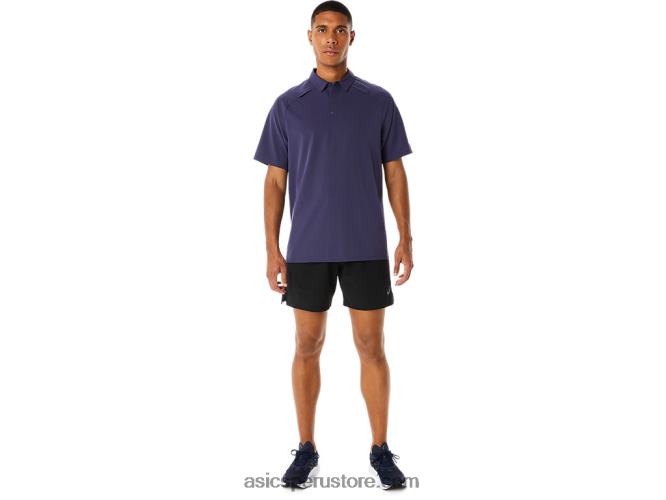 RPVB221 niebla índigo Asics polo de hombre actibreeze jacquard