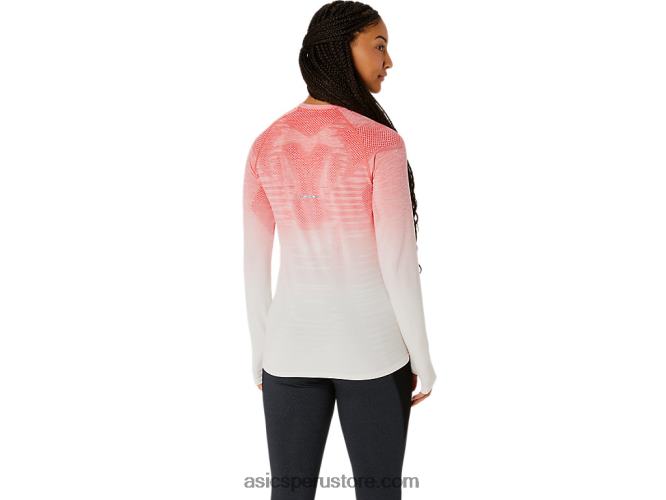 RPVB2210 crema/papaya Asics top sin costuras de manga larga para mujer