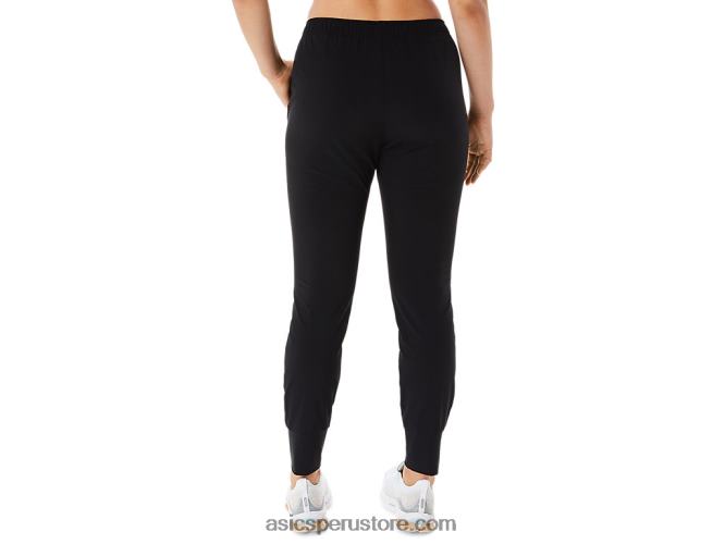 RPVB2217 rendimiento negro Asics pantalón de entrenamiento de tejido elástico básico para mujer